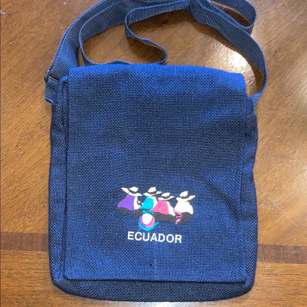Ecuador Navy Blue Woven Boho Crossbody Bag